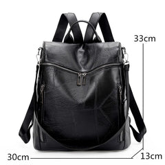 Women Leather Travel Backpack Multifunction Shoulder Bags