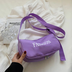 Canvas Messenger Bag Casual Shoulder Bag Retro Letter Shopping