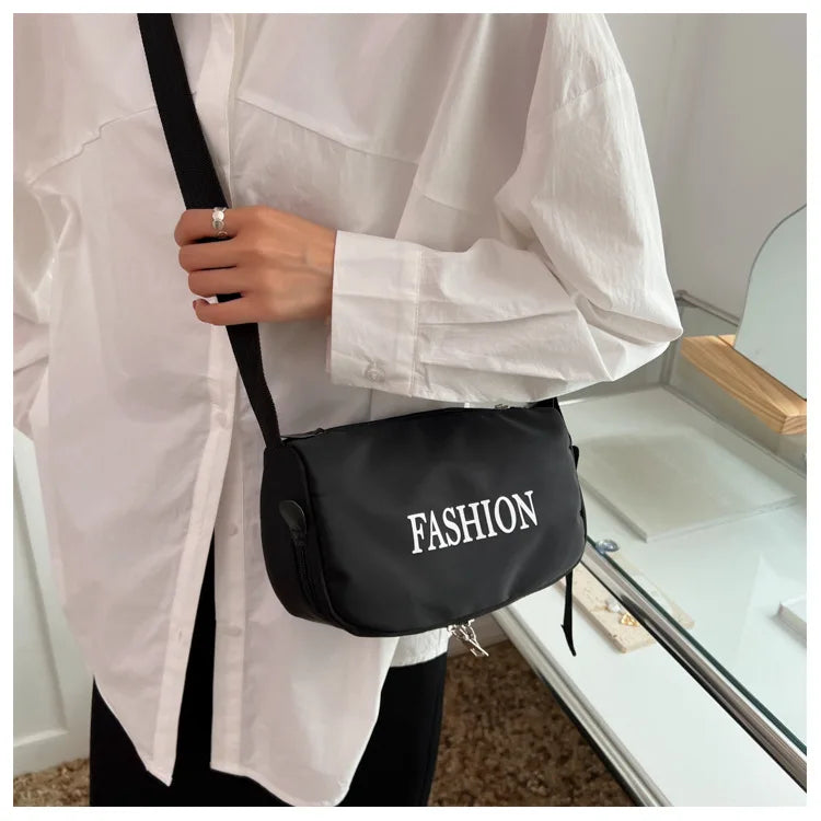 Canvas Messenger Bag Casual Shoulder Bag Retro Letter Shopping