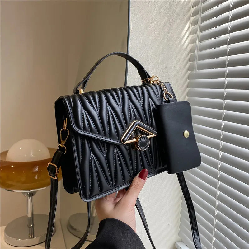 Casual Vintage Pleated Crossbody Bag Handbag