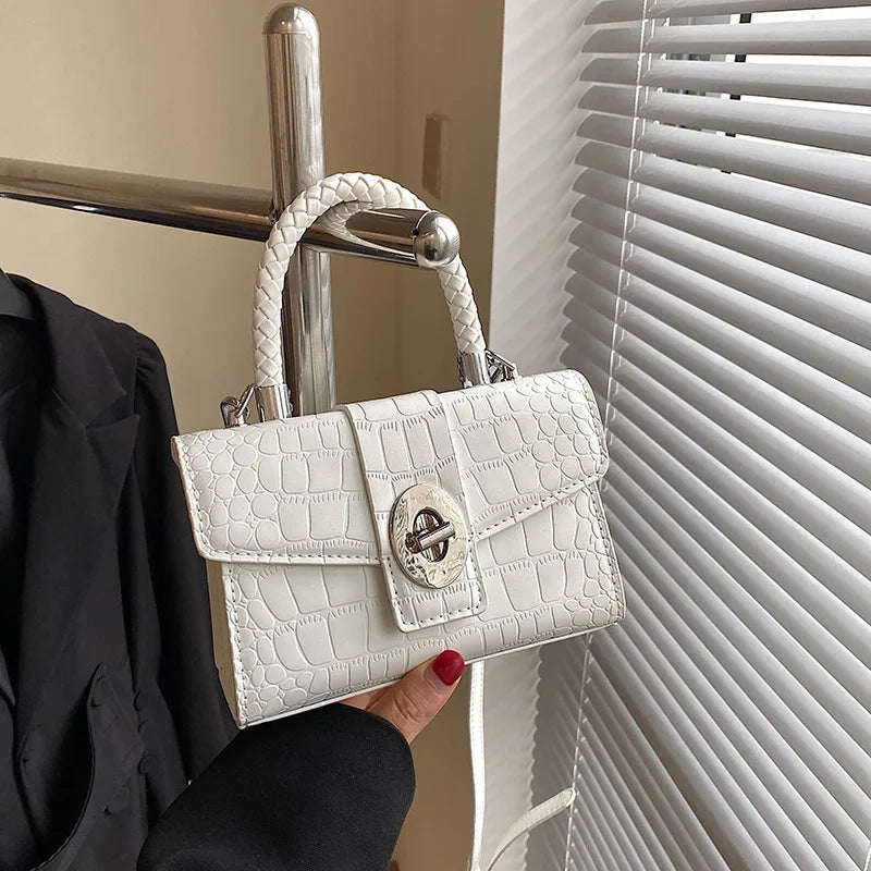 Crocodile Pattern Crossbody Bag Small Messenger Clutch Handbag