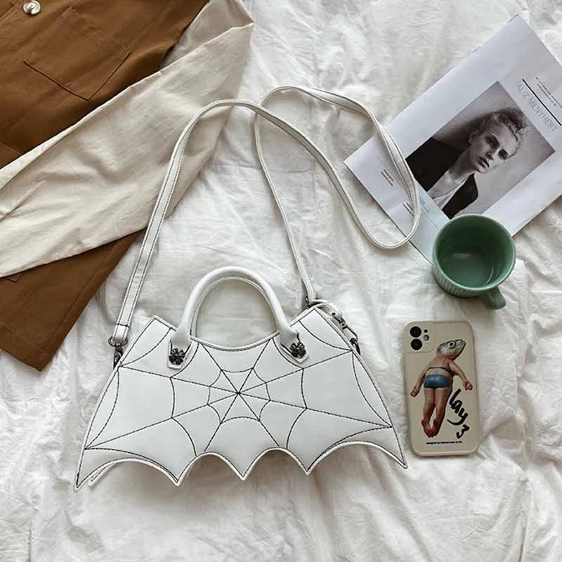 Retro Punk Style Bat Embroidery Messenger Bag