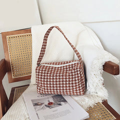 Female Vintage Plaid Small Crossbody Bag Handbag
