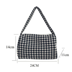 Vintage Plaid Shoulder Bag Women's Casual Crossbody Handbag