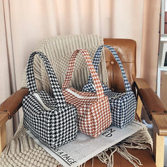 Female Vintage Plaid Small Crossbody Bag Handbag