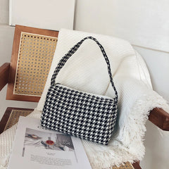 Female Vintage Plaid Small Crossbody Bag Handbag