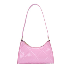 Women Pu Leather Shoulder Bag Glossy Retro Shopping Bag