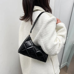 Women Pu Leather Shoulder Bag Glossy Retro Shopping Bag