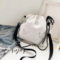 Luminous Butterfly Messenger Bag Drawstring Chain Shoulder Pouch