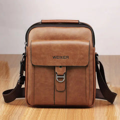 Vintage Leather Messenger Bag for Men Crossbody Business Tote Single Shoulder