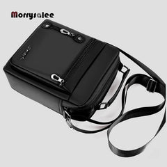 Men Backpack Waterproof PU Leather Travel Bag Large Capacity