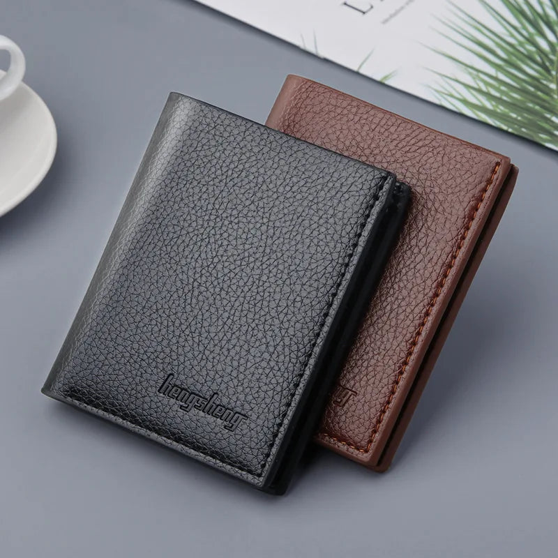 Men's Soft Leather Cross-section Multi-function Wallet