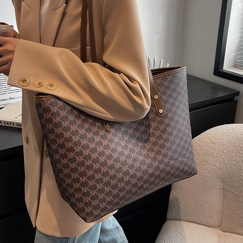 Large Capacity Office Lady Shoulder Bag for Commuting and Holiday Parties