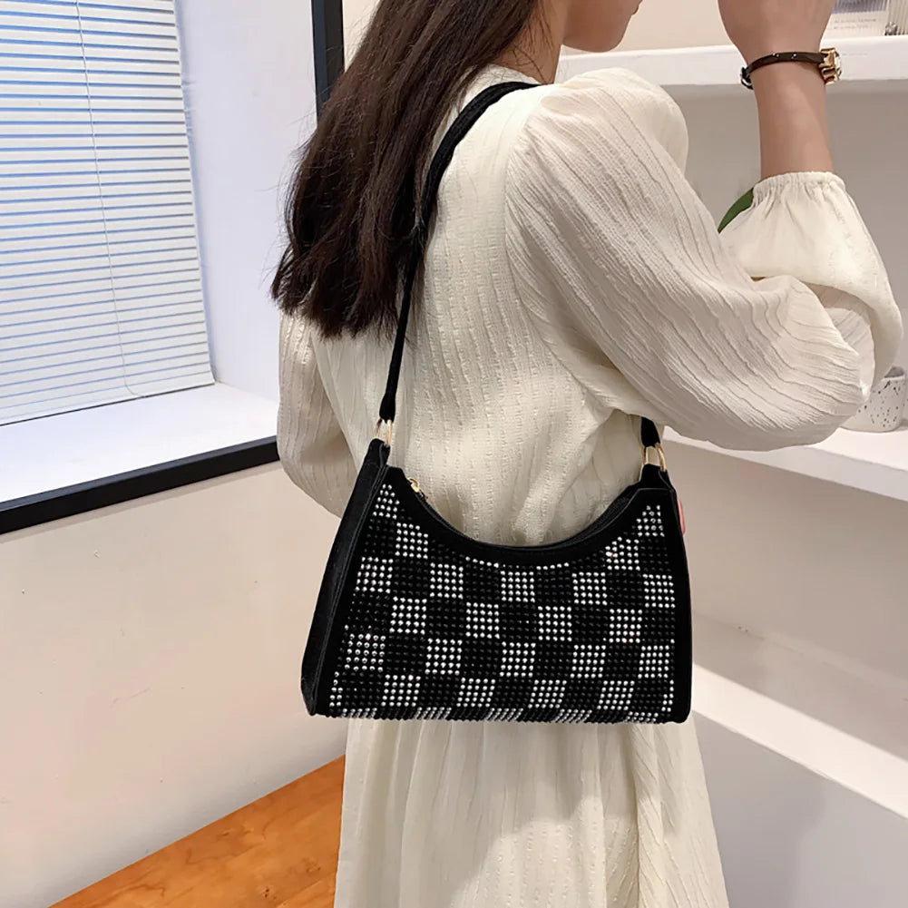 Rhinestone Diamond Underarm Bag Women Shoulder Messenger Bag Purses