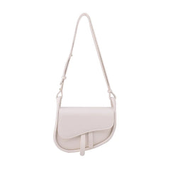 Casual Saddle Shoulder Bag with Hasp Zipper, PU Material