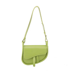 Casual Saddle Shoulder Bag with Hasp Zipper, PU Material