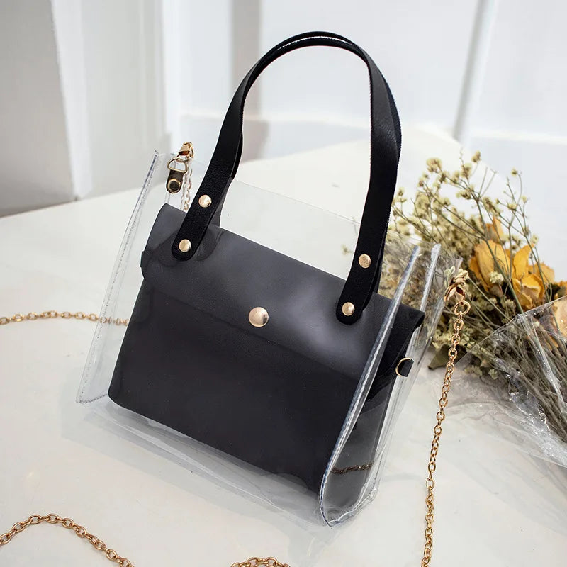 Shoulder Bag Handbag Transparent Bag Tide One-shoulder diagonal Cross Bun