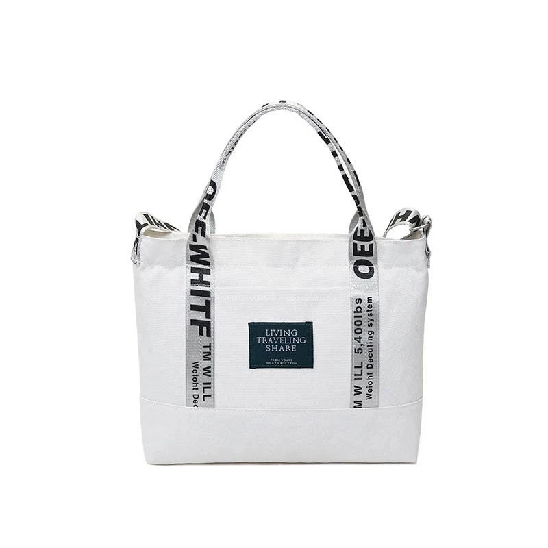 Canvas Shoulder Bag Large Capacity Crossbody Letters Handbag