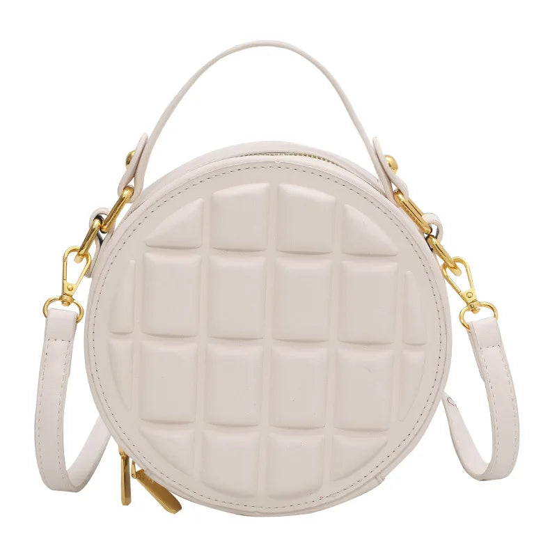 Shoulder Round Bag Women Handbag Purse Mini Solid Round Messenger Bag