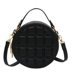 Shoulder Round Bag Women Handbag Purse Mini Solid Round Messenger Bag