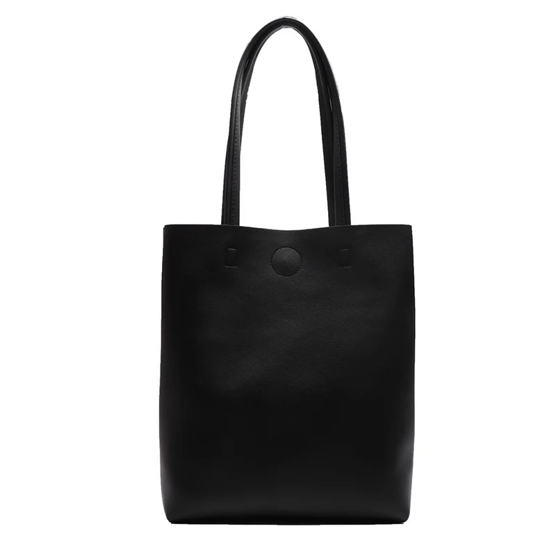 Women's High PU Leather Tote Bag Stylish Shoulder Handbag
