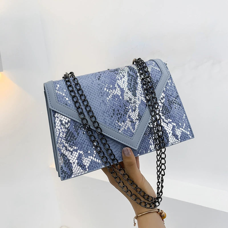 Snake Pattern Bag Women's Small Square Shoulder Bag