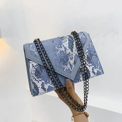 Snake Pattern Bag Women's Small Square Shoulder Bag
