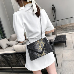 Snake Pattern Bag Women's Small Square Shoulder Bag