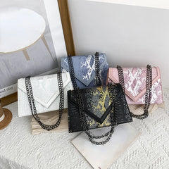 Snake Pattern Bag Women's Small Square Shoulder Bag