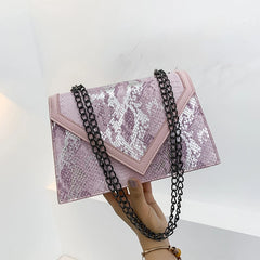 Snake Pattern Bag Women's Small Square Shoulder Bag