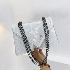 Snake Pattern Bag Women's Small Square Shoulder Bag