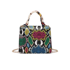 Snake Pattern Square Handbag All-match Messenger Single-shoulder Bag