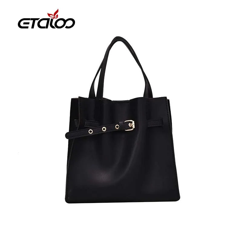 Summer Solid Women Handbag Retro Soft Leather Travel Shoulder Bag