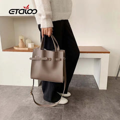 Summer Solid Women Handbag Retro Soft Leather Travel Shoulder Bag
