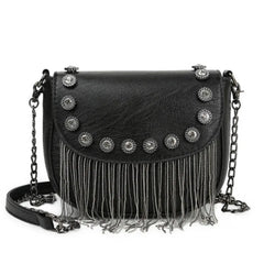 Tassel Shoulder Bag Retro Rivet Women Crossbody Bag