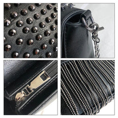 Tassel Shoulder Bag Retro Rivet Women Crossbody Bag