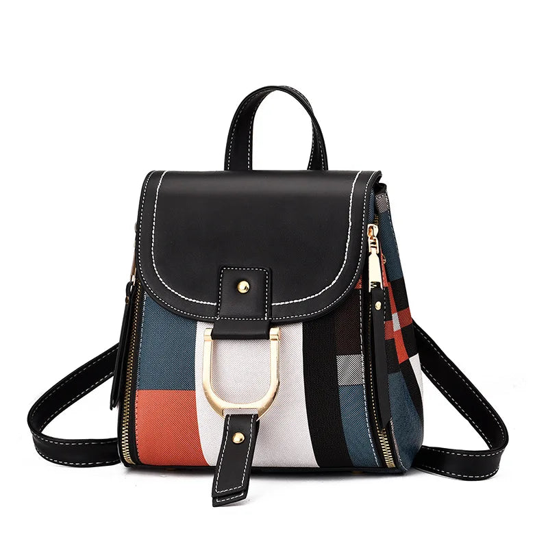 Women's PU Leather Backpack Handbag Shoulder Bag Small Schoolbag