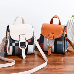 Women's PU Leather Backpack Handbag Shoulder Bag Small Schoolbag