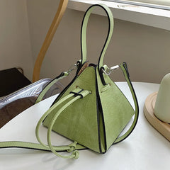 Triangle Handbag Pull Rope Box Dumplings Lantern Woman Bag