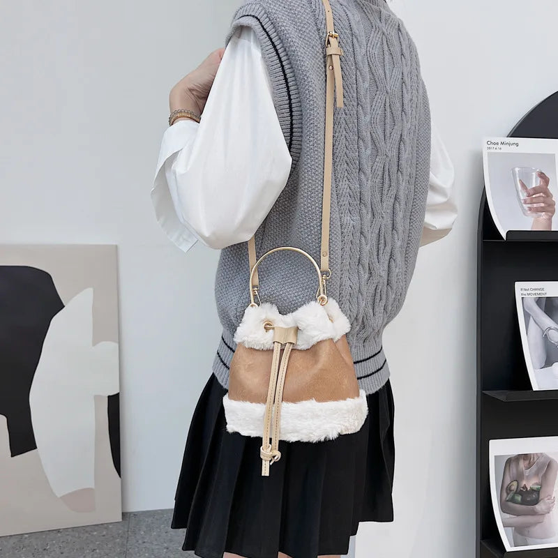 Winter Handbags Small Women Messenger Bags Woolen Handbag
