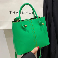 Women Orange Green Shoulder Bag Large Capacity Bucket Bags Big Totes