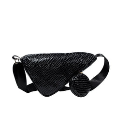 Leather Shoulder Bag Triangle Design Casual Messenger Purse