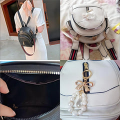 Women's PU Leather Backpack Casual Ladies Shoulder Bag Small Schoolbag