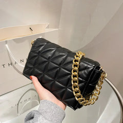 Women's Chain Lattice Shoulder Bag PU Material 6 Colors