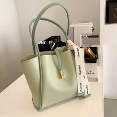 Small Fresh Contrast Pu Shoulder Bag Ladies Commuter Bag