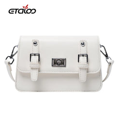 Women's High PU Leather Shoulder Bag Messenger - Black