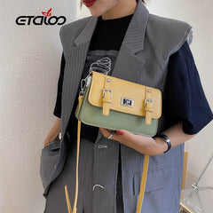 Women's High PU Leather Shoulder Bag Messenger - Black