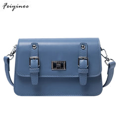 Women's High PU Leather Shoulder Bag Messenger - Black