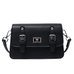 Women's High PU Leather Shoulder Bag Messenger - Black
