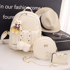 Women's PU Student Mother Backpack for Child